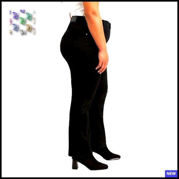 High Rise Straight Jeans Classic Fit Sculpting Comfort Stretch Denim - Picture 2 of 5